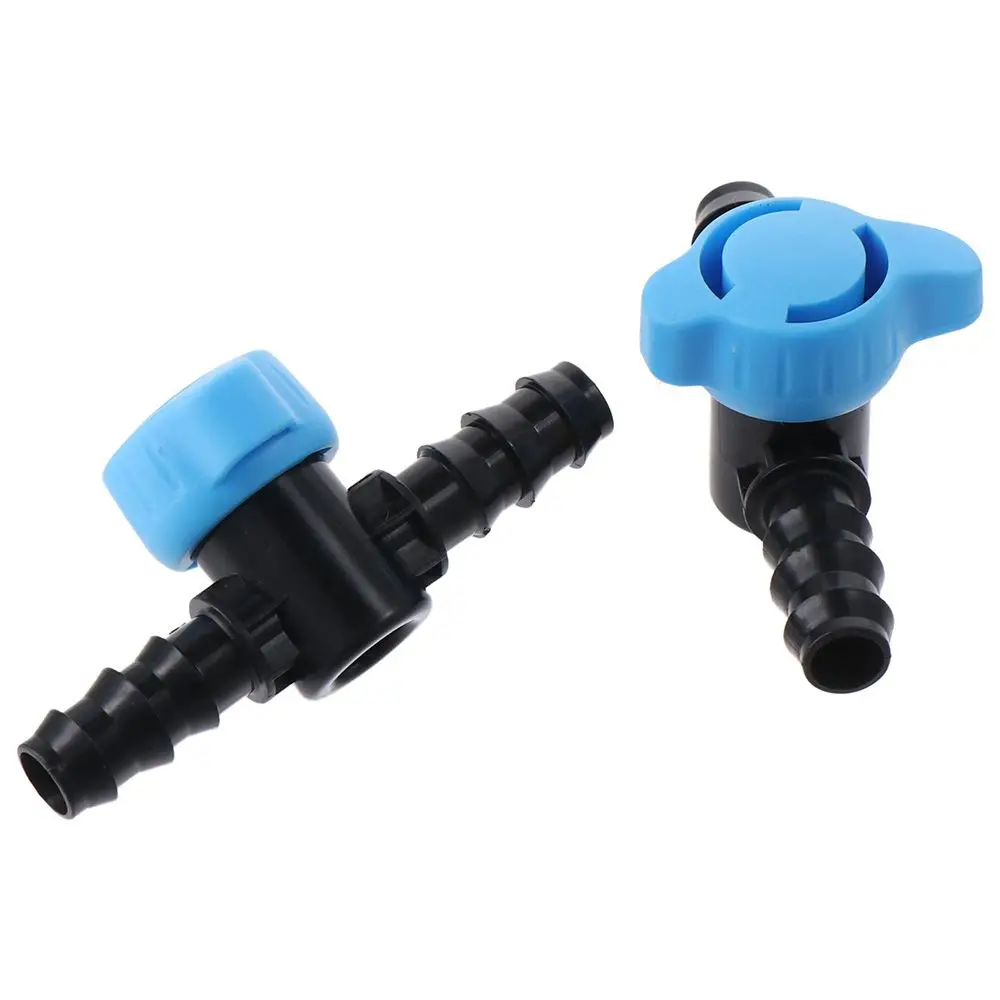 5pcs 16mm in-Line Ball Valve Drip Irrigation Black & Blue Plastic Water Valve Barbed Ball Valve Water,Oil,Gas