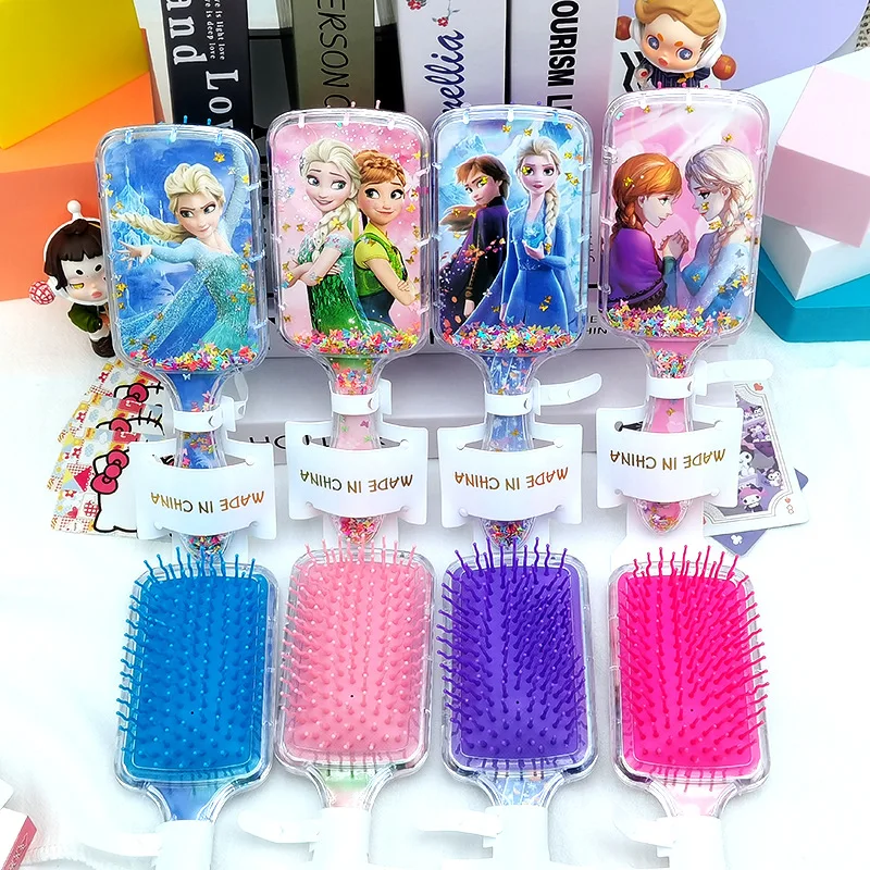 Disney Frozen Princess Elsa Comb Cartoon Snow White Mermaid Air Cushion Massage Comb Children Girl Student Comb