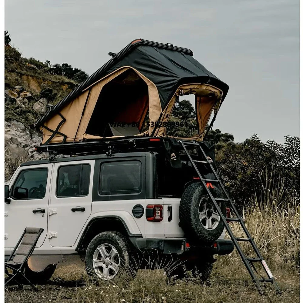 Aluminum Hard Top Pop-Up Shelter with Anti-Condensation Mat & UV-Blocked Canvas Car Roof Tent