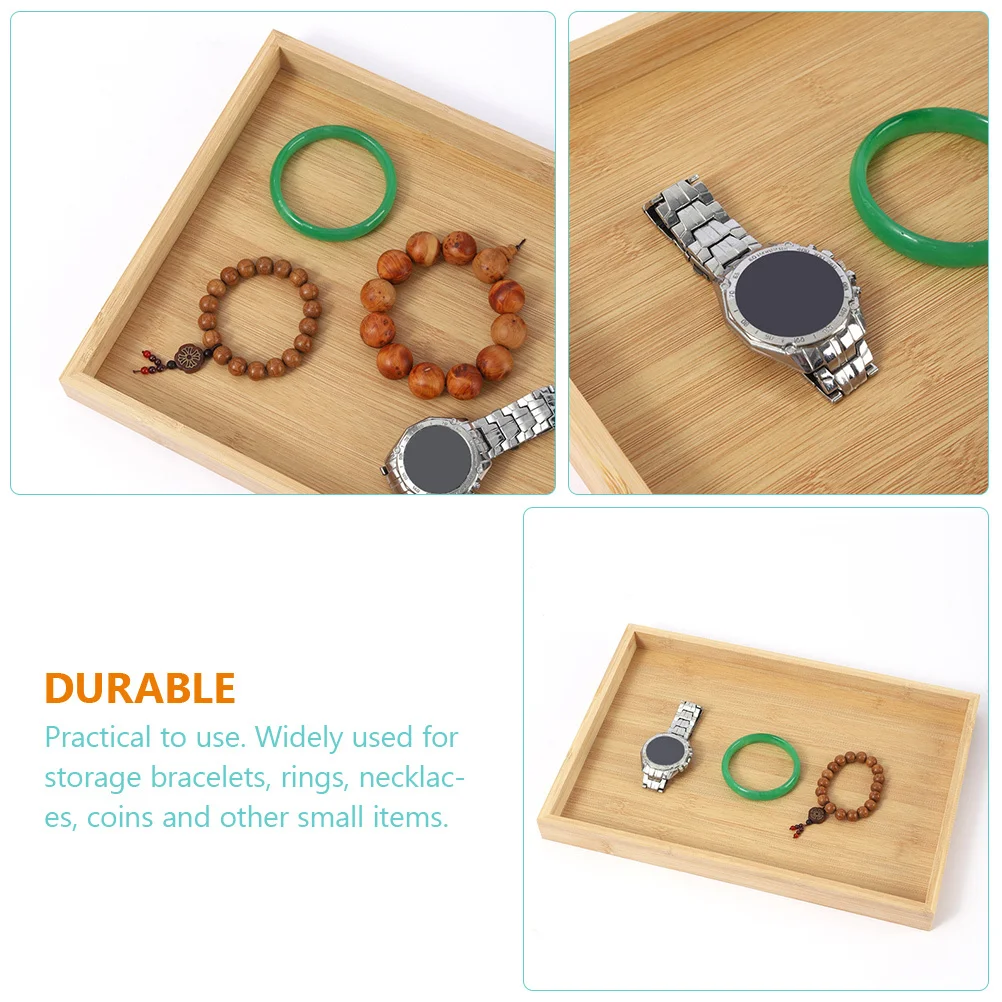 Bamboo Jewelry Storage Tray Necklace Earring Organizer Ring Holder Decorative Plate Gift for Female Bamboo Jewelry Plate