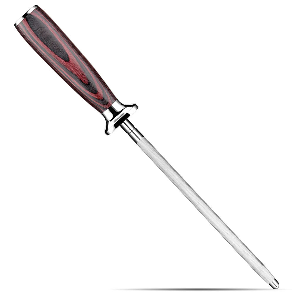 

Хонинговая сталь XITUO для всех кухонных ножей, ежедневная заточка, обслуживание, ручка Pakkawood, 8-дюймовый точильный стержень, нож, быстрый и острый