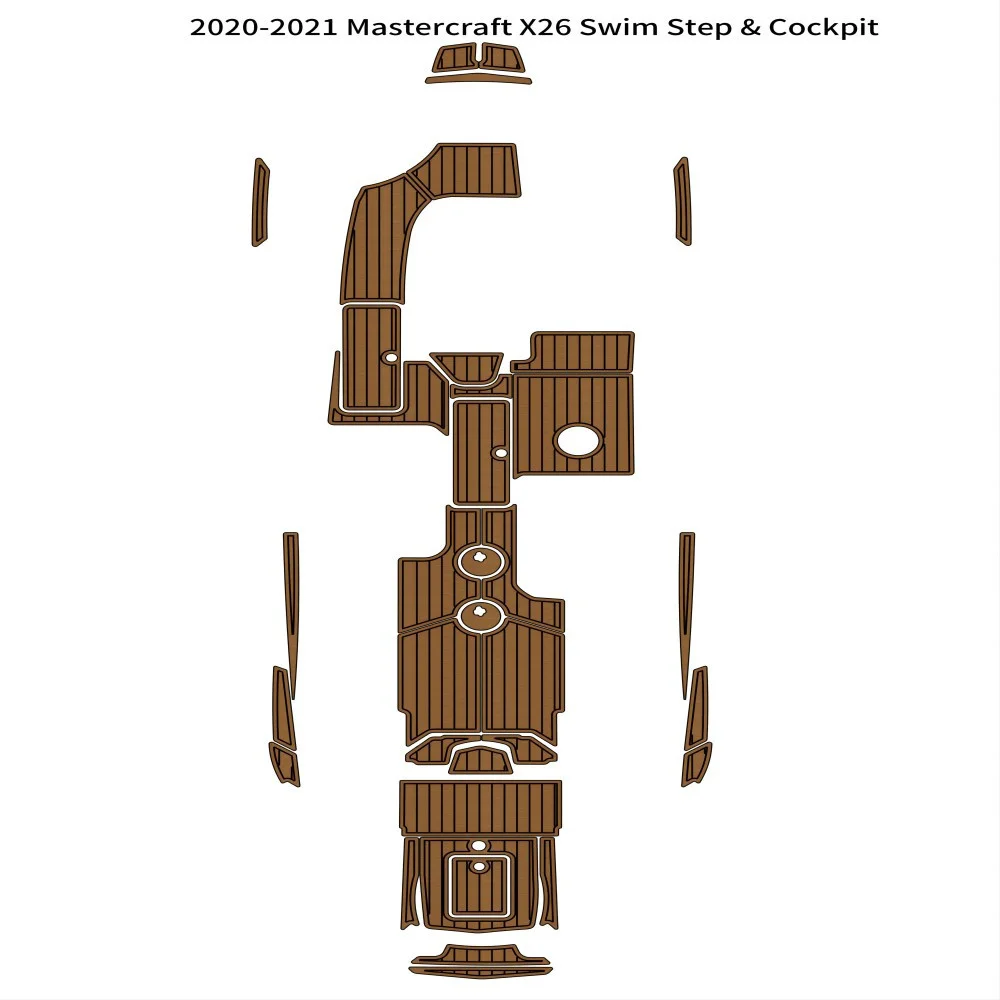 2020-2021 MasterCraft X26 Swim Platform Cockpit Pad Boat EVA Teak Deck Floor Mat SeaDek MarineMat Gatorstep Style Self Adhesive