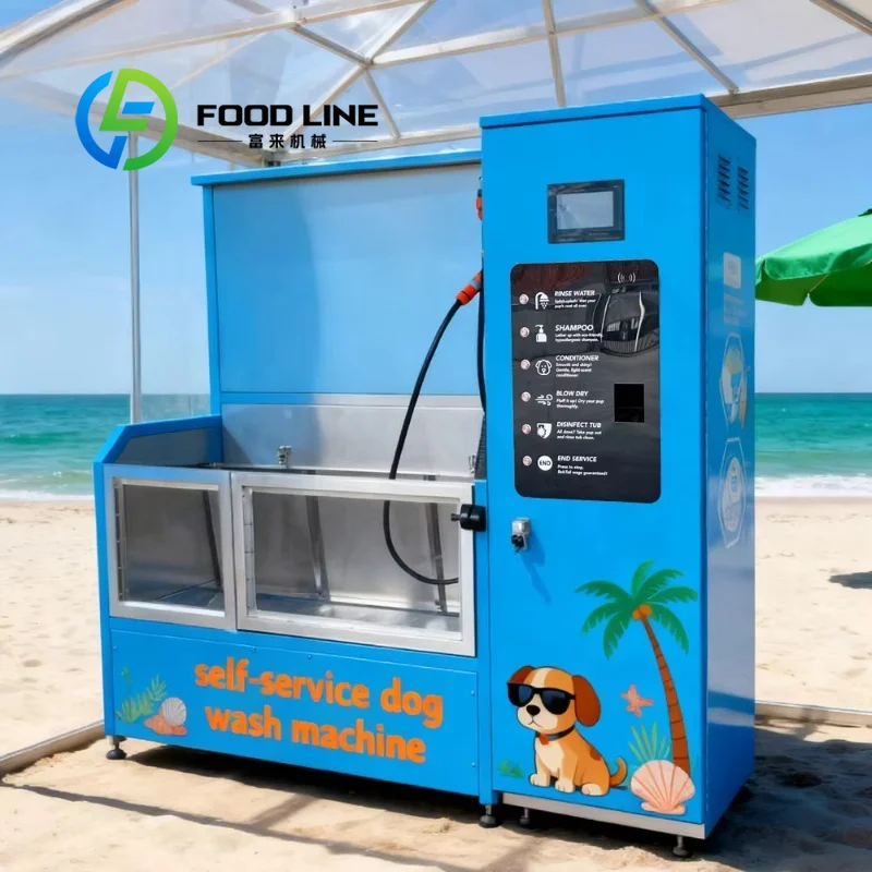 Customizable Dog Park Stainless Steel Pet Cleaning Station 24 Hour Self Service Dog Wash Machine