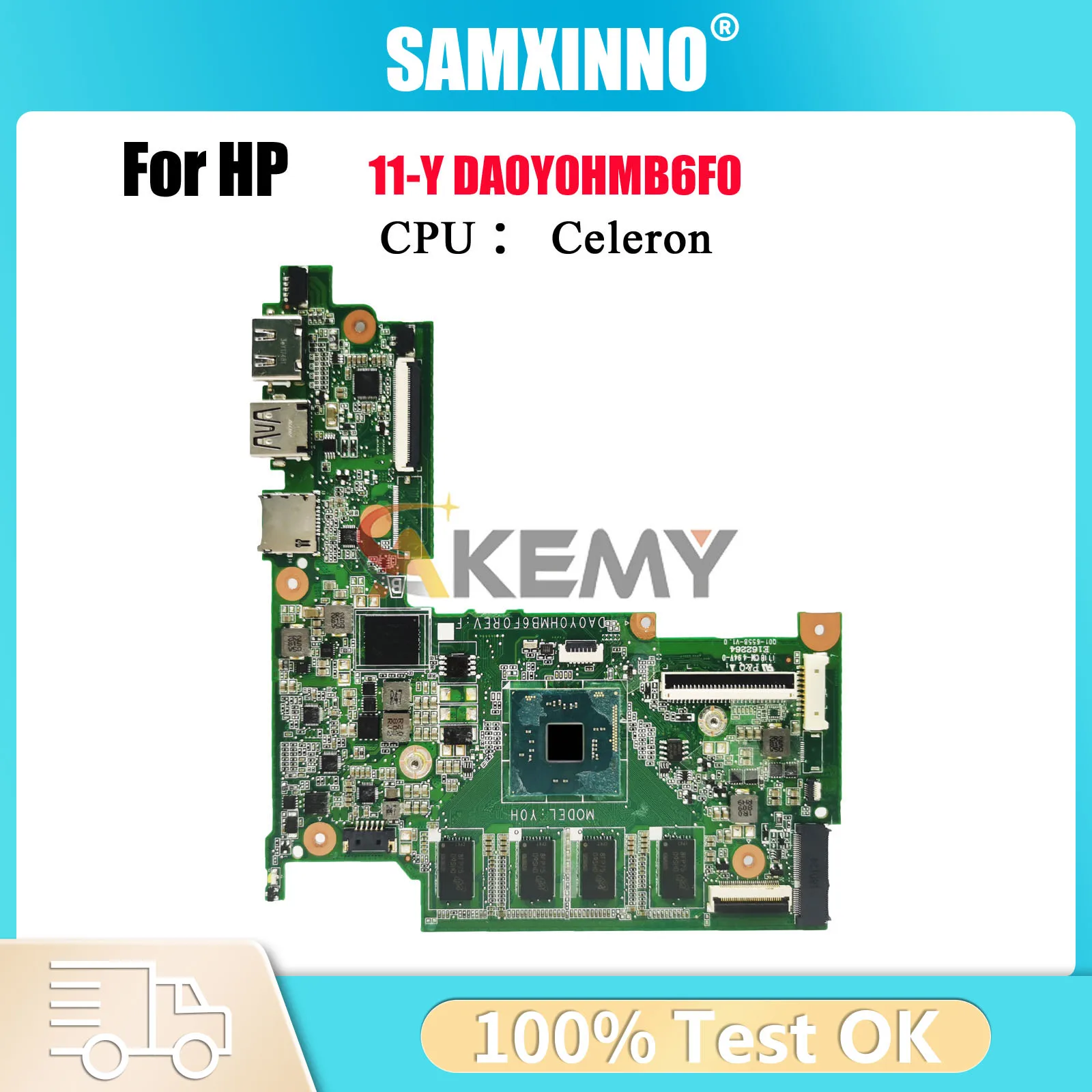 

DA0Y0HMB6F0 Материнская плата для ноутбука HP Stream 11-Y 11-R с процессором N3060 N3050, 2 ГБ ОЗУ 907727-601 830814-601, 100% полностью протестировано