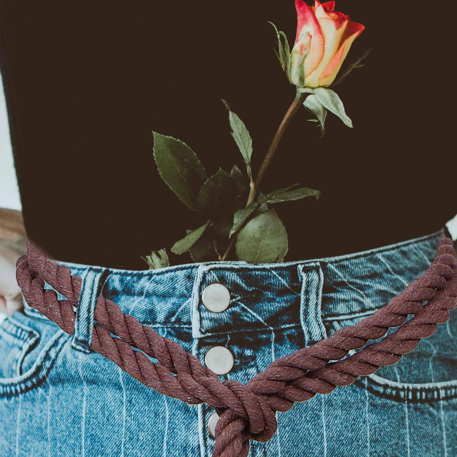 

Decorative Belt Cotton Tie Braided Rope Pants Hemp Versatile Coffee Waist Tassels Medieval Long Durability