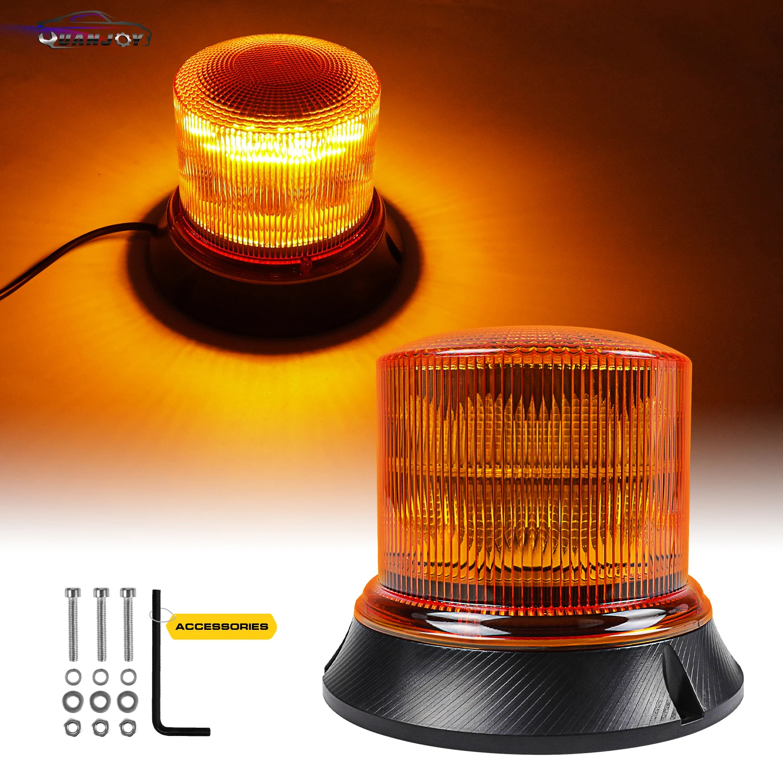 Yuanjoy 8 Modes Emergency Strobe Light Warning Beacon Rotating Light 12/24v For Commercial Vehicles School Bus Excavator