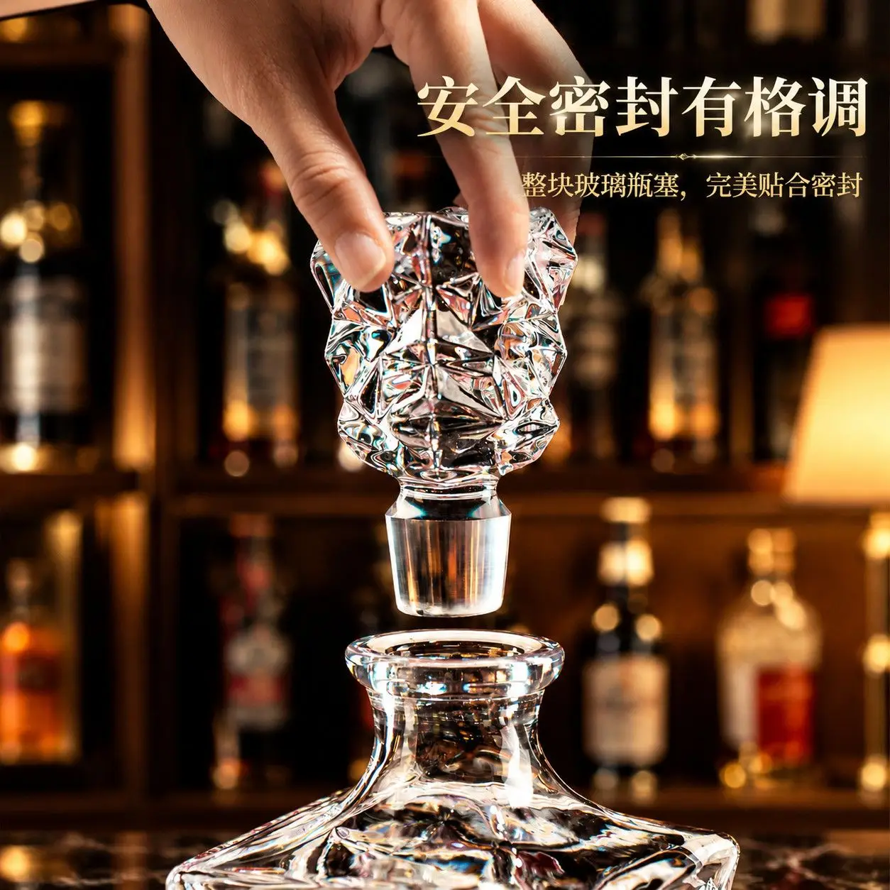 Diamond Pattern Whiskey Decanter Crystal Glass Wine With Tumbler Liquor Whisky Dispenser Carafe Scotch Brandy Home Bar Dining