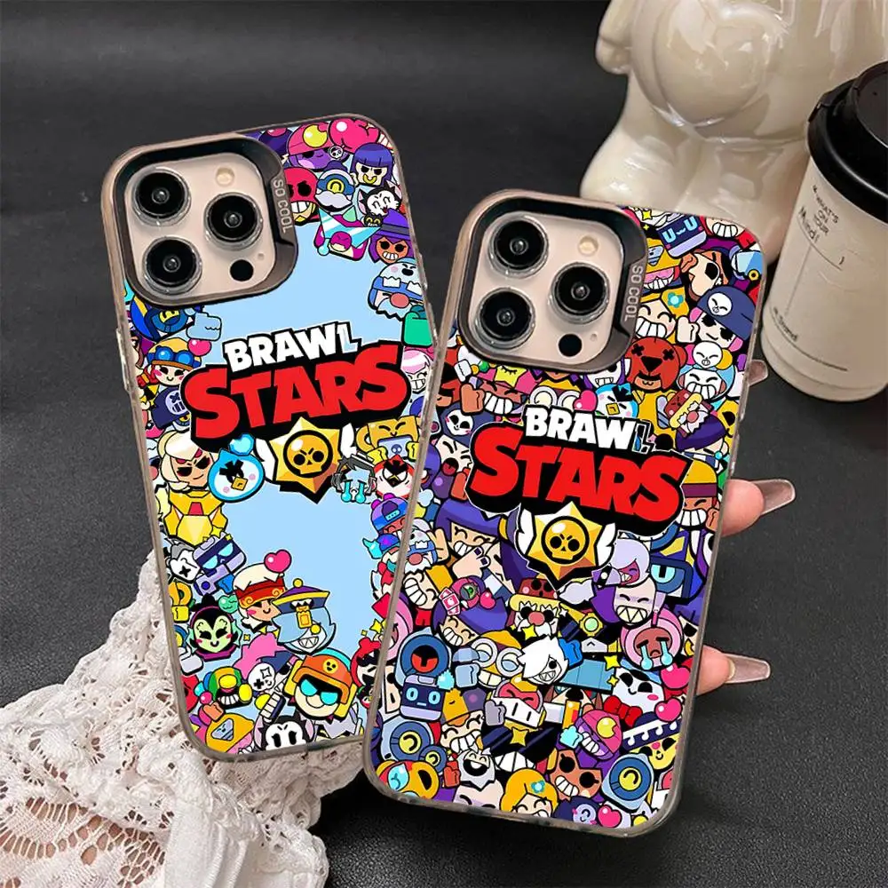 Game B-Brawl S-Stars Phone Case For IPhone 17 16 15 14 11 12 13 Pro Max Plus Pro Colored Silver Cover - view 3