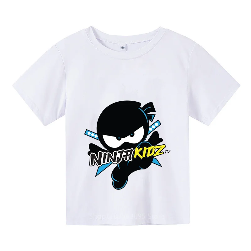 Fun in the Sun with Ninja Print: Boys' & Girls' Summer Cotton T-shirt, Short Sleeve for Outdoor Play