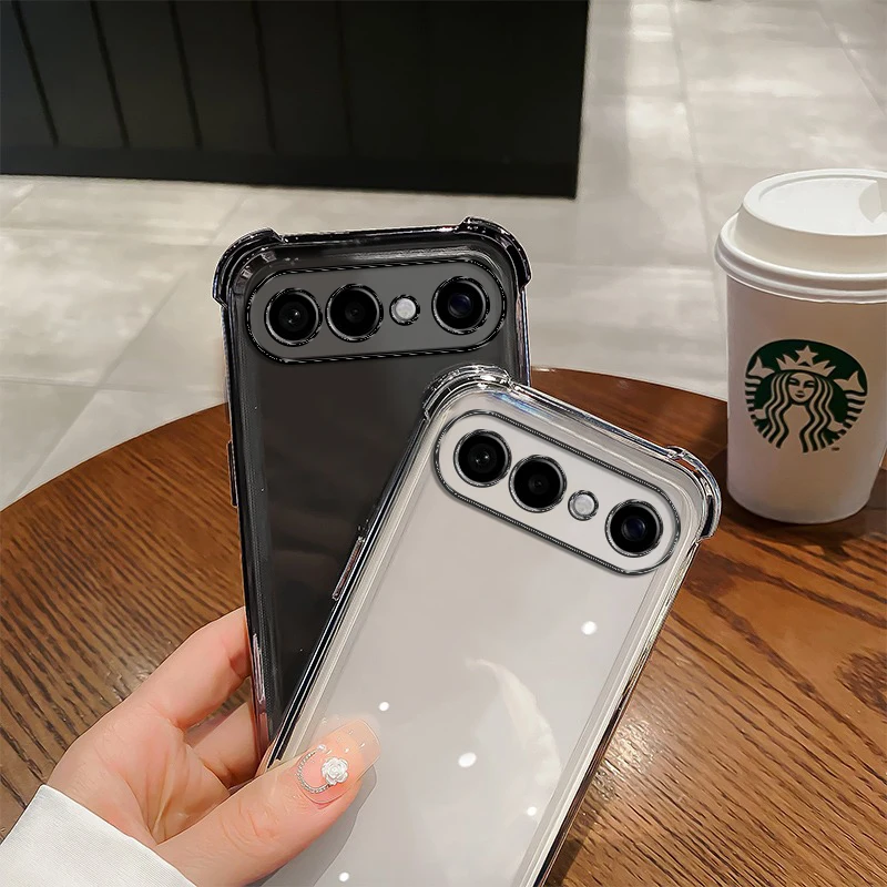Biruiqu For VIVO X300 FE Transparent Full-Coverage Electroplated Shockproof Soft Silicone Premium Airbag Phone Case view 5