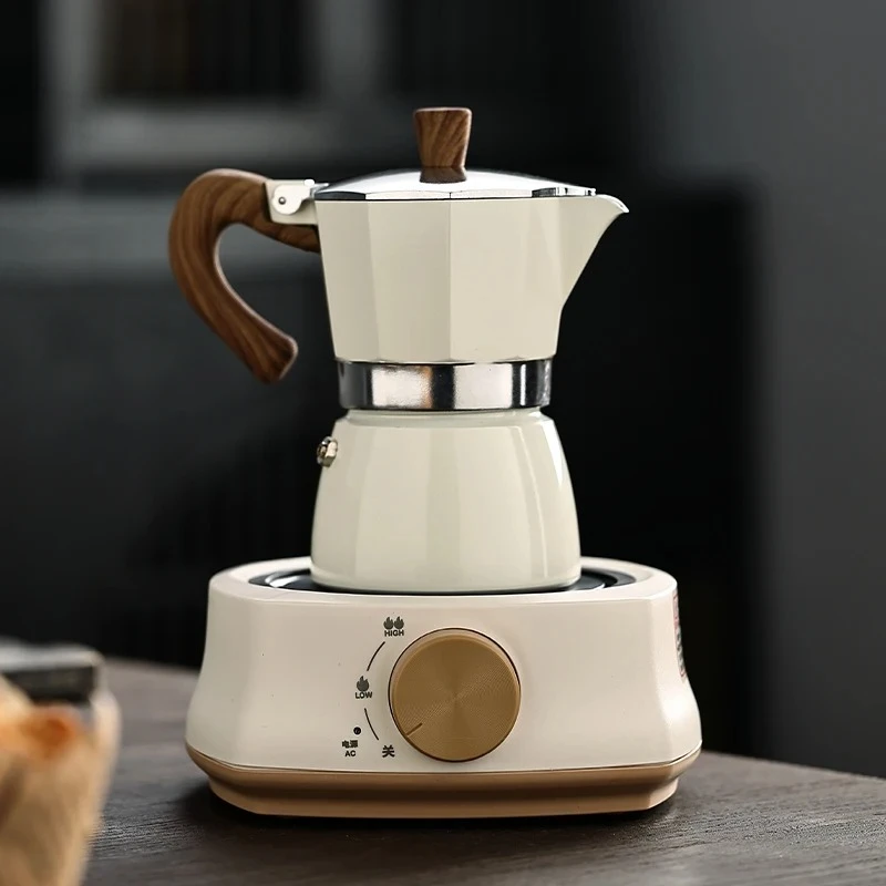 

Moka Pot Electric Stove Mini Silent Ceramic Warmer Auto Shut-Off Electric Heating Plate for Tea Coffee Brewing at Home