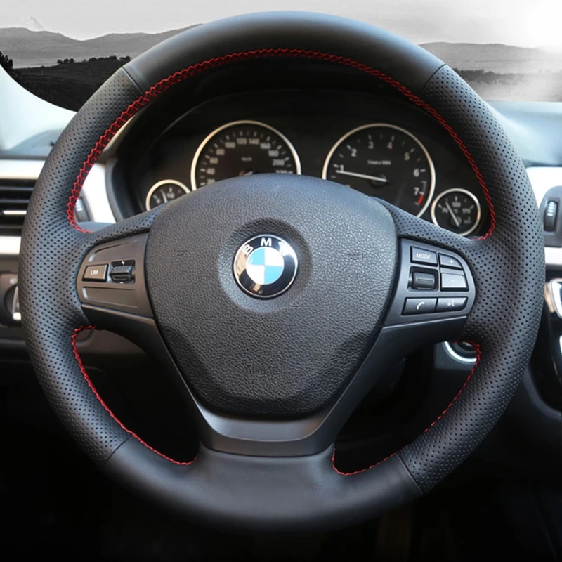 Customized DIY Anti-Slip Breathable Microfiber Leather Car Steering Wheel Cover For BMW F30 316i 320i 328i Car Accessories