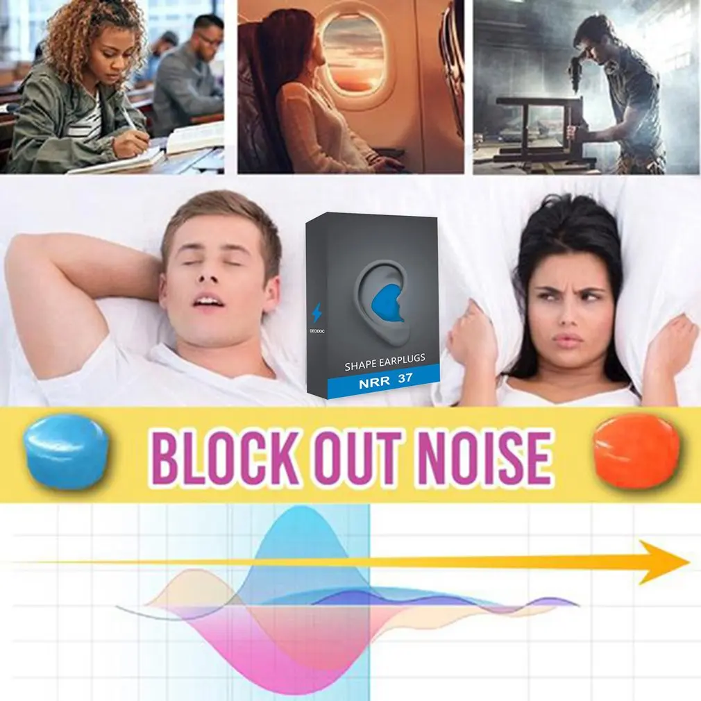 1 Pair Design Ear Plugs Noise Blocking Soundproof Anti-Slip Ear Plugs For Noise Reduction Soft Comfortable Sleeping Ear Cap