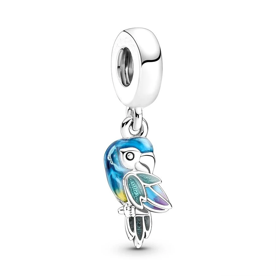 Hot Sale Parrot Flamingo Canadian Goose Lovebird Dangle Charm Bead DIY Jewelry Fit Original 925 Sterling Silver Bracelet