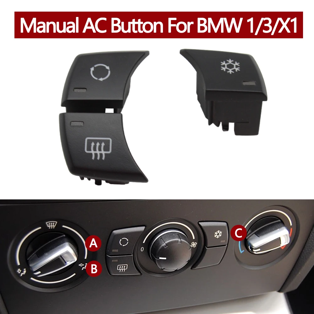 Painel frontal de ar condicionado ac interruptor botão manual cobre para bmw série 1 3 x1 e82 e88 e84 e90 e91 e92 e93 64119236778