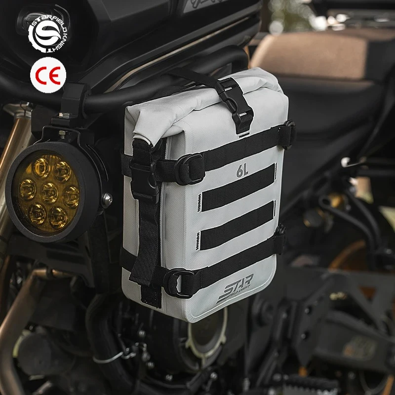 

Motorcycle Multifunctional Quick‑Release Waterproof Side Bags 6L Waterproof Side Frame Pack Motorbike Riding Tools Storage Bag
