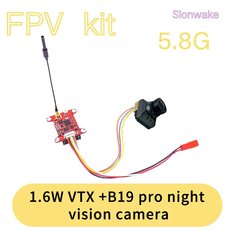 

FPV aerial racing VTX kit. 1.6W high power VTX +B19 pro night vision camera RC Cars and Model Aircraft 7-32V Fixed-Wing Dro