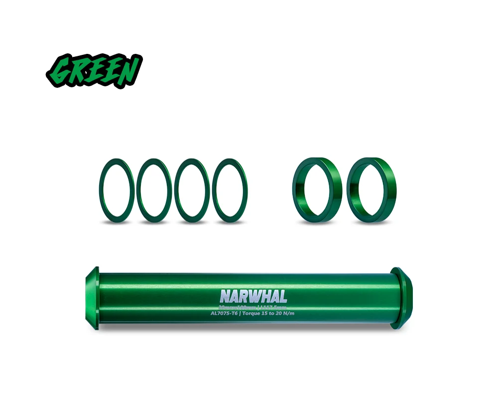 Gateshark Narwhal 20mm Steckachse Vorne 7075 Eloxiert Schwarz Rot Lila Orange Grün Blau für Racing BMX 117,5mm Innendurchmesser – Detail 4