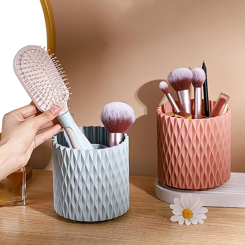 Rotating Makeup Brush Cup Holder Storage Box Organizer Multi-functional Desktop Eyebrow Pencil Makeup Brush Organizer Holder