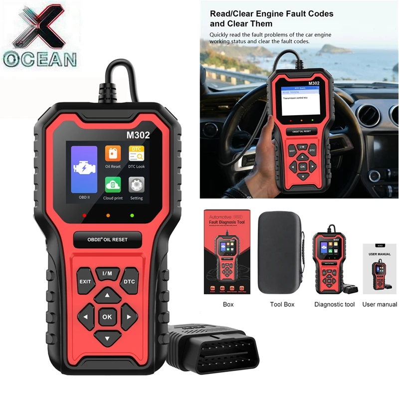 Multi-language M302 Multi-functional M302 Code Reader Tool Clear Fault Automotive Scanner Car Diagnosis Tool Fast Shipping