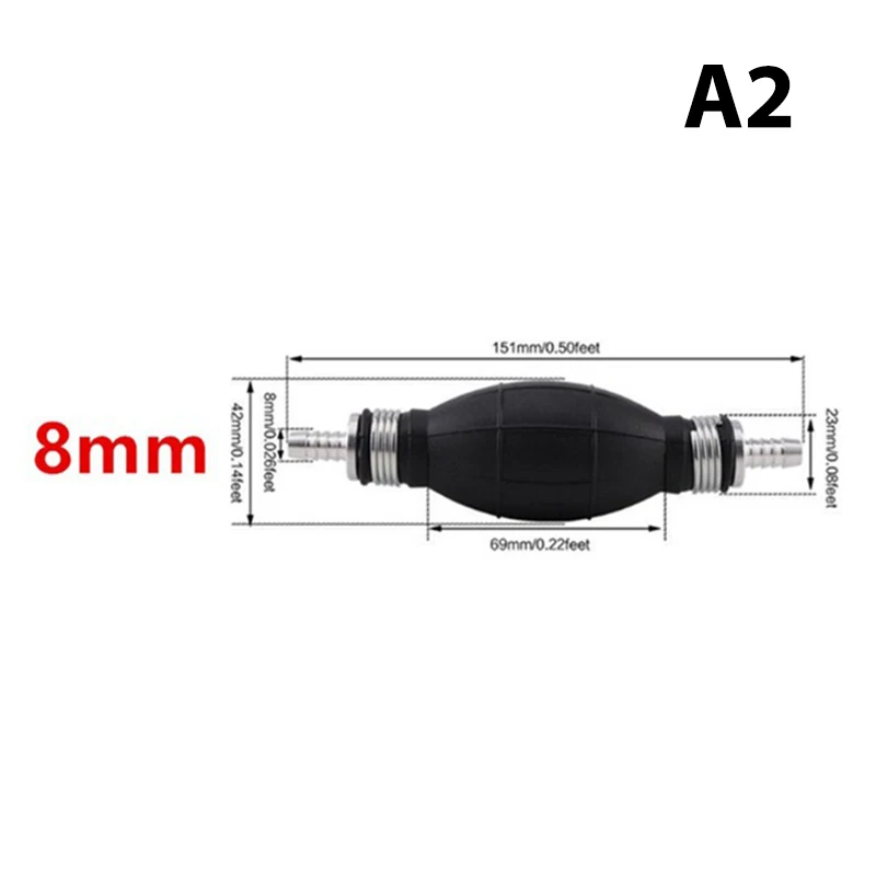 6mm/8mm/10mm/12mm Hand Brandstofpomp Lijn Rubber Aluminium Hand primer Lamp diesel olie overdracht benzine voor Auto Boot Marine Buitenboordmotor