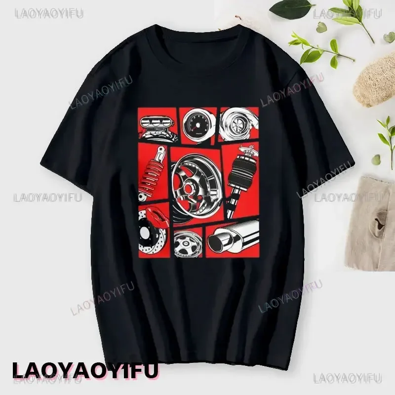 Camiseta de algodón con cuello redondo para hombre, camisa divertida de manga corta con personalidad, ropa de calle Harajuku, Verano
