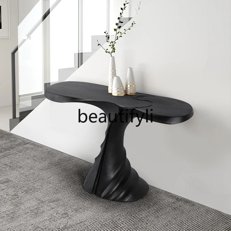 Entrance entrance table, aisle against the wall, end view table, art decoration, all solid wood entrance table