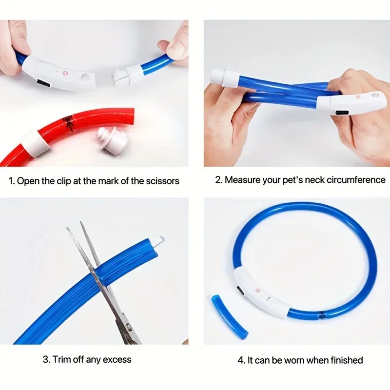 مصباح ليد طوق بكلاب USB شحن مضيئة مكافحة خسر قلادة للكلاب الكبيرة والمتوسطة الصغيرة ملحقات سلامة الحيوانات الأليفة