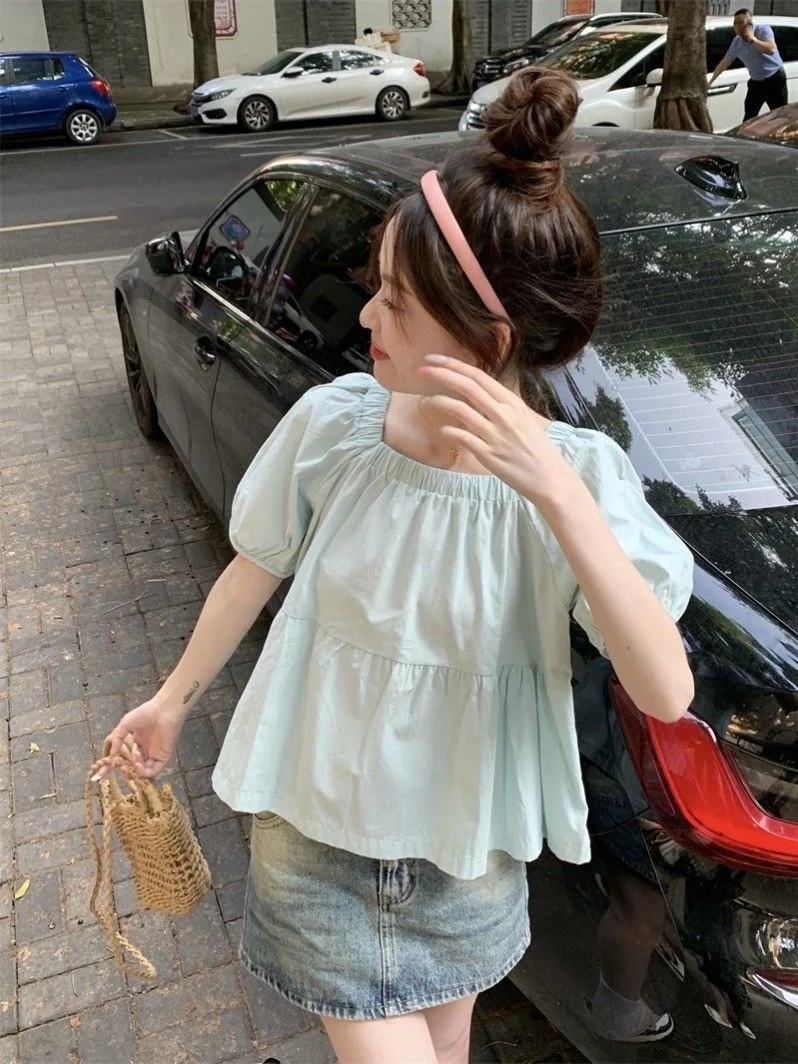 Kurzarmhemden für Damen, tiefer Boden, geometrischer Mock, durchsichtig, übergroß, mit Kragen, Buttondown-Layes, lässiges Outfit, Kreuz