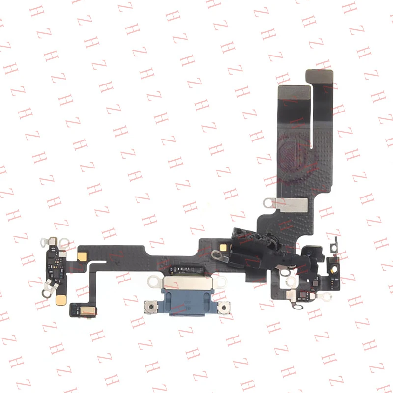 P+ Black OEM Charging Port Dock Mic Flex Cable Adapter Component For iphone 14