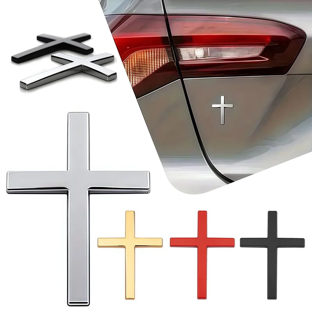 Emblema de Metal 3D para Exterior: Adesivo Cruz Cristã para Carro com Símbolos Cristãos