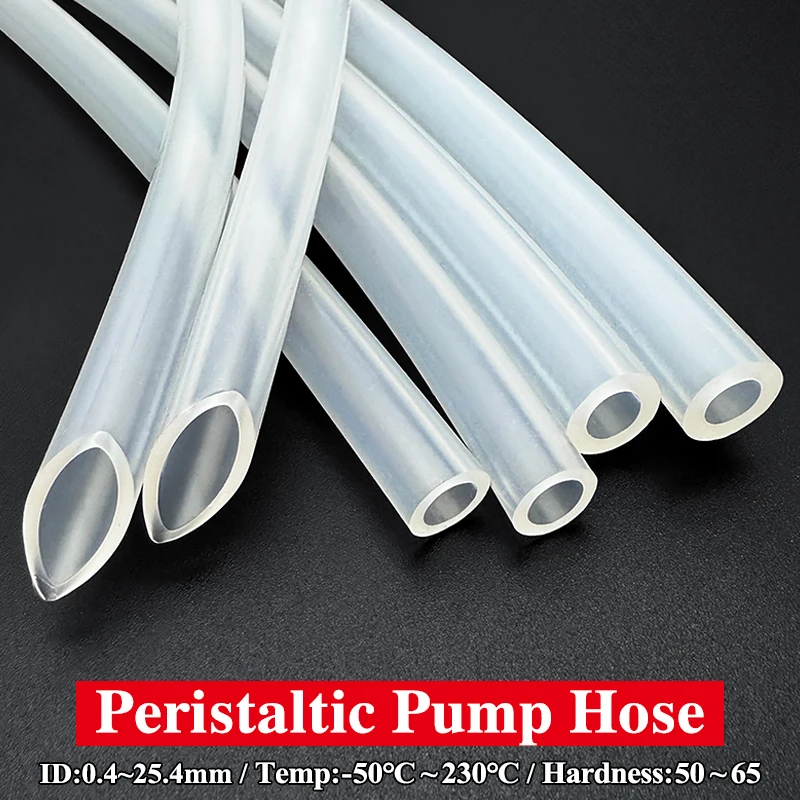 1/2/3/5M Silicone Peristaltic Pump Hose Food Grade Non Toxic Transparent ID 0.4-25.4mm Flexible Lab Liquid Delivery Tubing