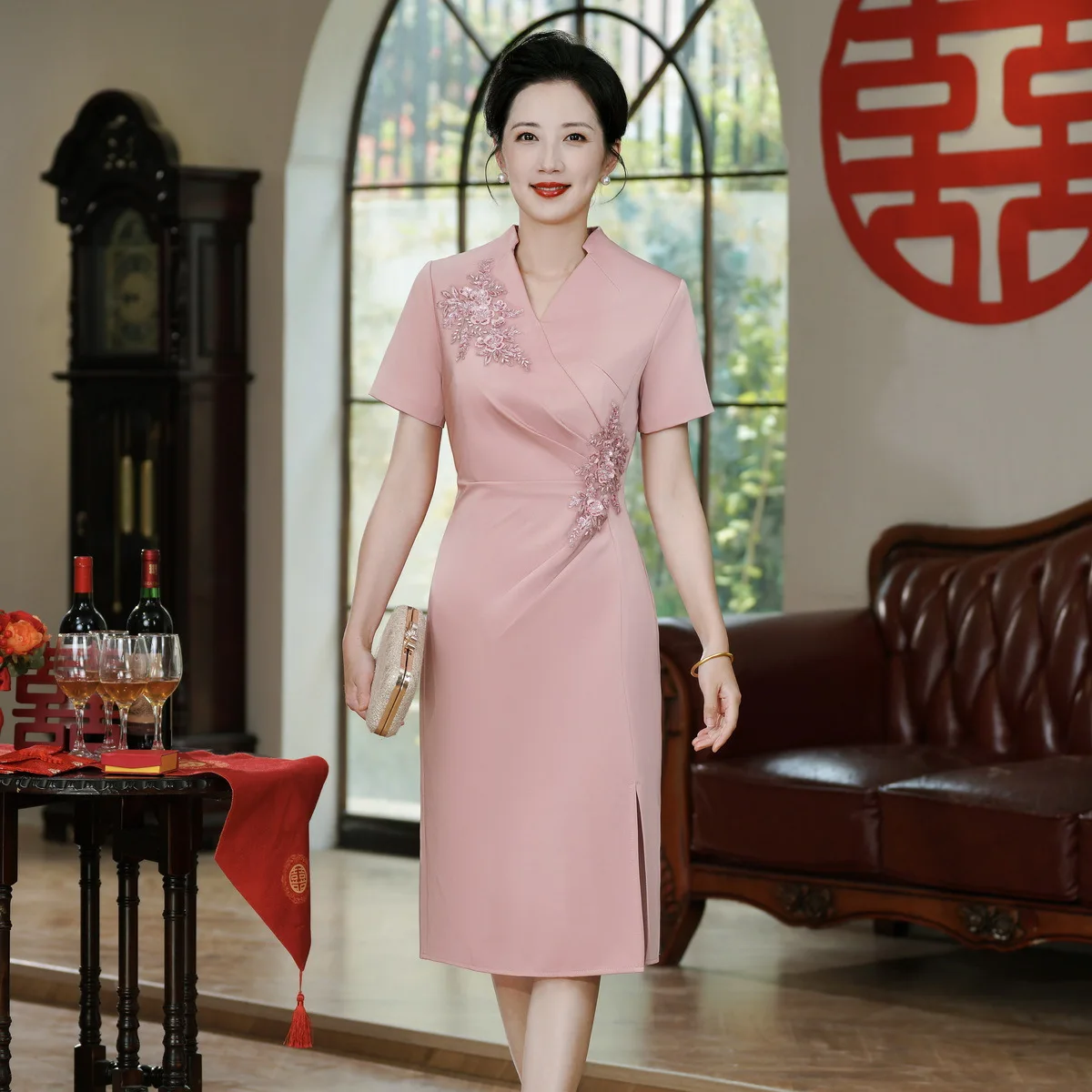 

Традиционное китайское платье-ципао Yourqipao для матери невесты, вечернее платье для выпускного бала, женское вечернее платье для гостей