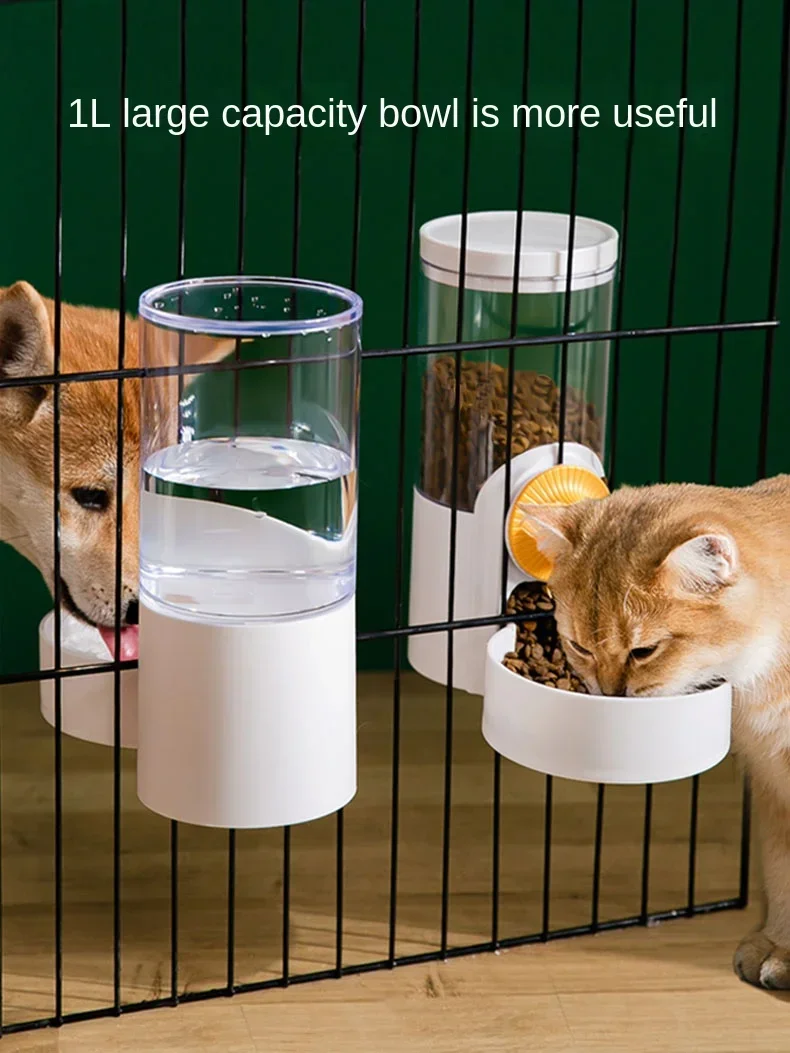 Cat Water Fountain Hanging Dog Drinking Water Apparatus Automatic Pet Feeder Mouth Wet-Proof Hanging Cage Kettle Pet Supplies