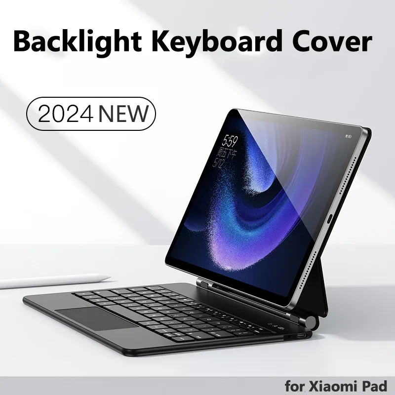 For Xiaomi Pad 6S Pro 12.4 Inch 6 Pro 11 2023 5 Pro 11 2022 Magnetic Suspension Keyboard Protective Sleeve Backlit Keyboard Case