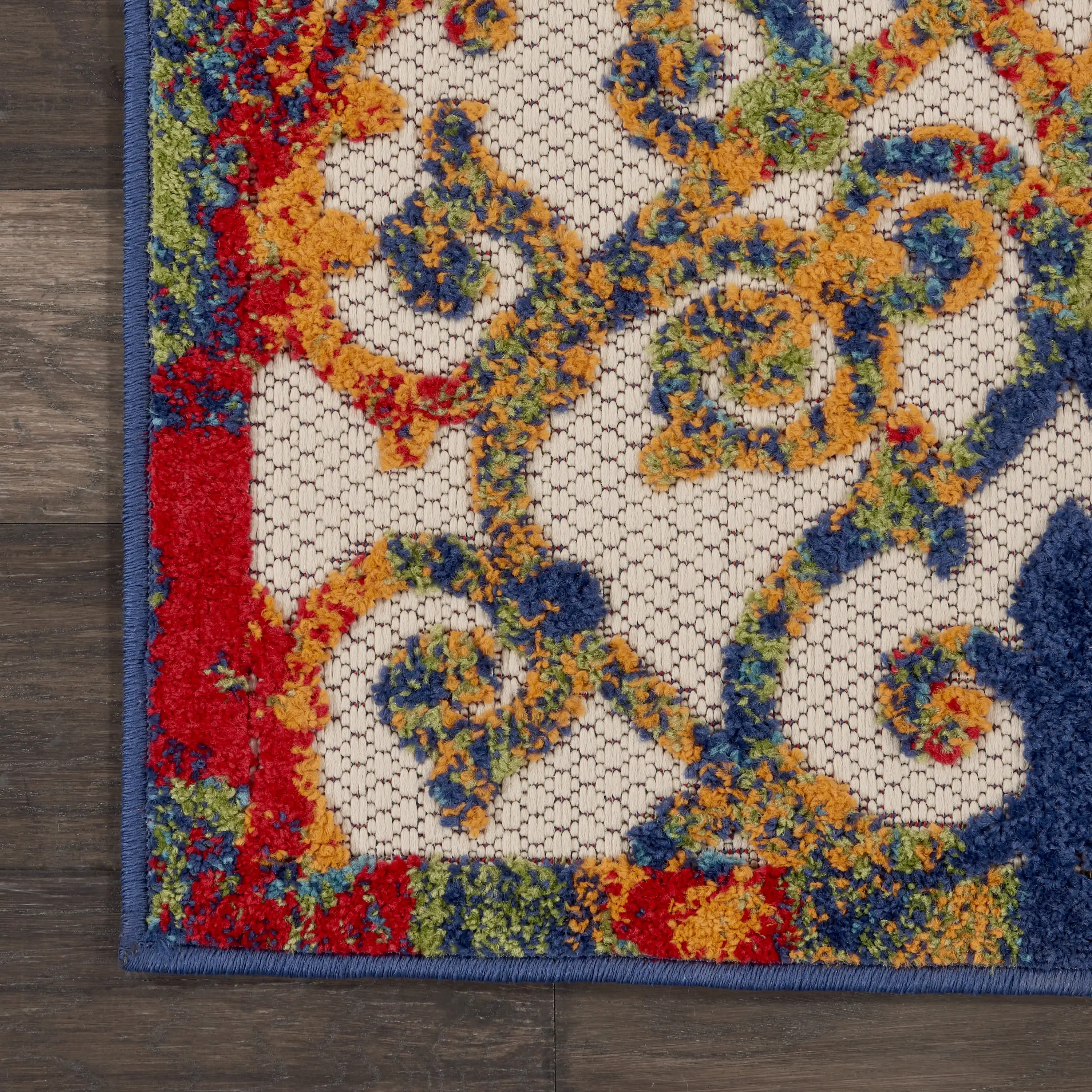 Aloha Indoor/Outdoor Transitional French Country Mehrfarbiger 2'8 x 4' Teppich, (3' x 4')