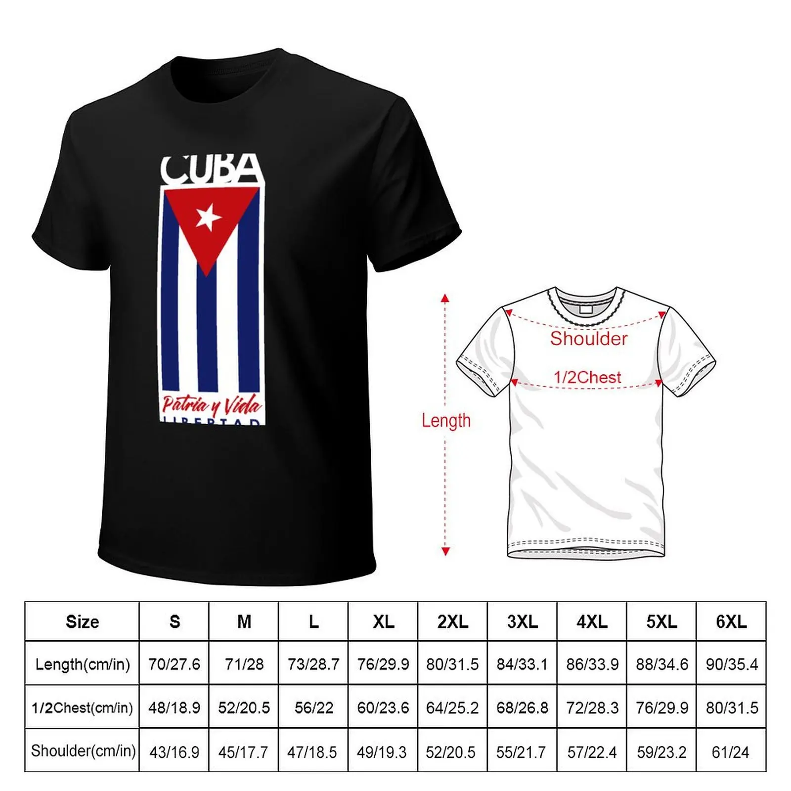 CUBA. Patria y Vida T-Shirt Soft Basic Cotton Short Sleeve Tee
