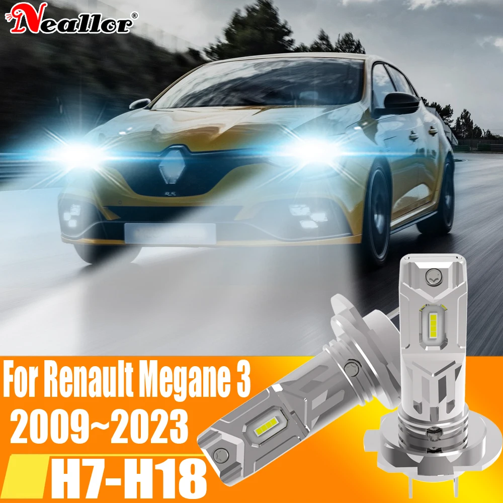 

2 шт., Автомобильные светодиодные лампы H7 Canbus H18 6000K 12 В 55 Вт для Renault Megane 3 2009 ~ 2023