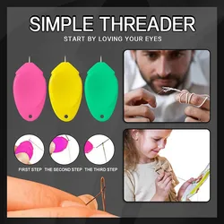 5Pcs Easy Needle Threader Needlework Accessory Stitch Inserter Tool Elderly Needle Sewing Automatic Needle Recognition Device