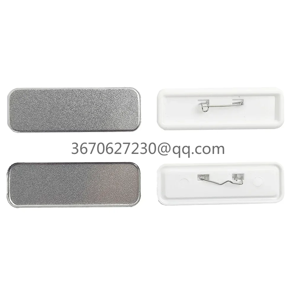 68*24mm Rectangle Button Making Machine Kit Name Tag Machine with Cutter and 100 sets Blank Materials