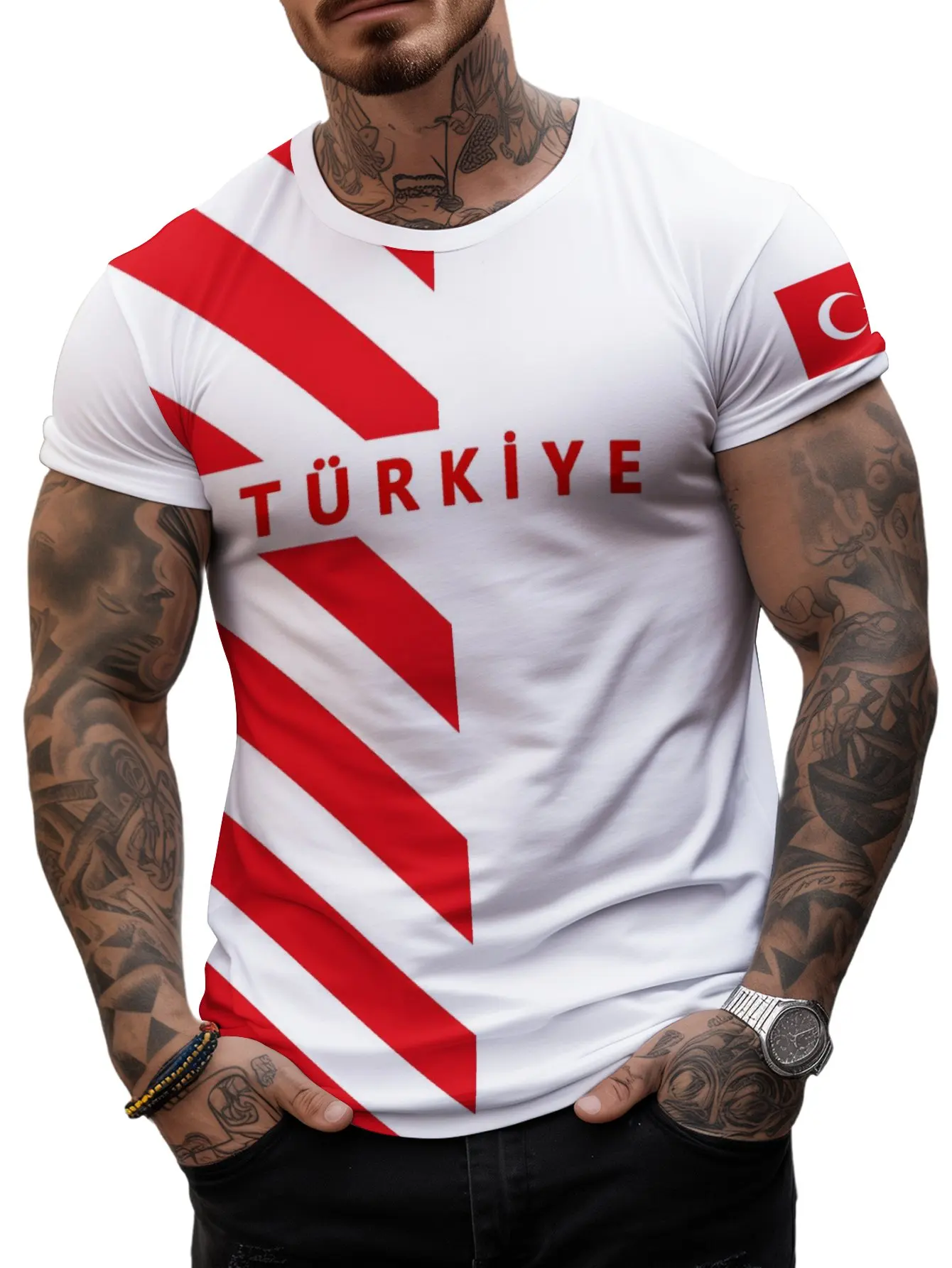 Paris Turkish shooter New Arrival sharpshooter Men\'s T-shirt 2024 Short Sleeve Oversized Clothing Türkiye Casual Tops