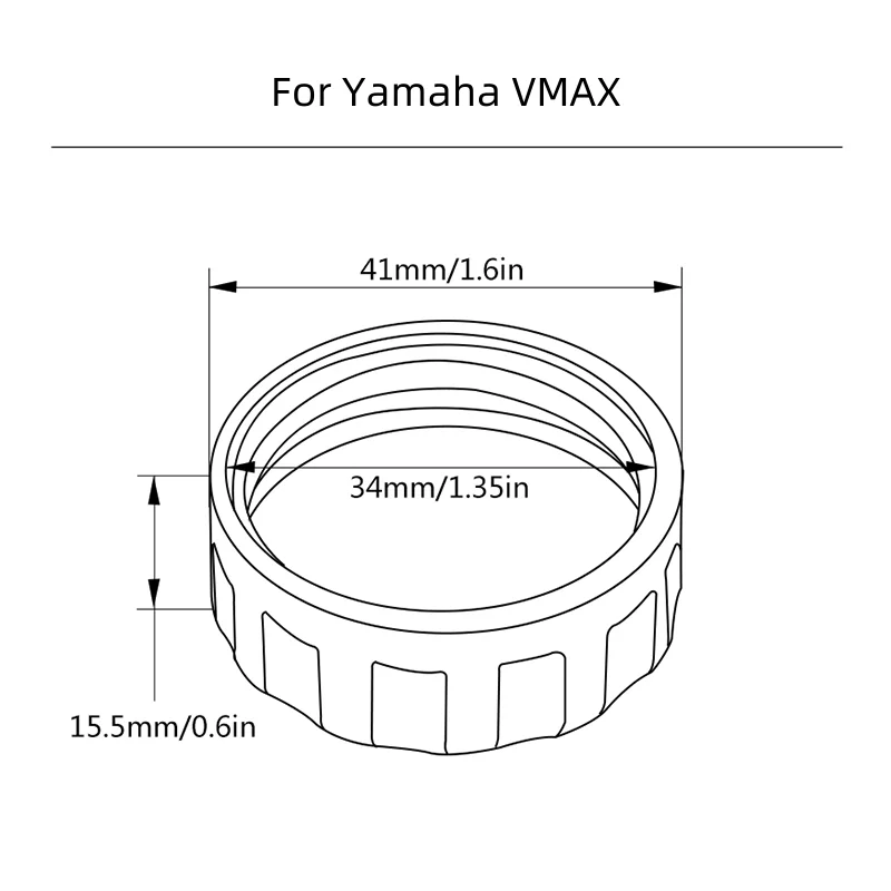 For Yamaha VMAX V-MAX V MAX 1200 1985-2008 2023 Motorcycle CNC Aluminum Rear Brake Fluid Cylinder Master Reservoir Cover Cap