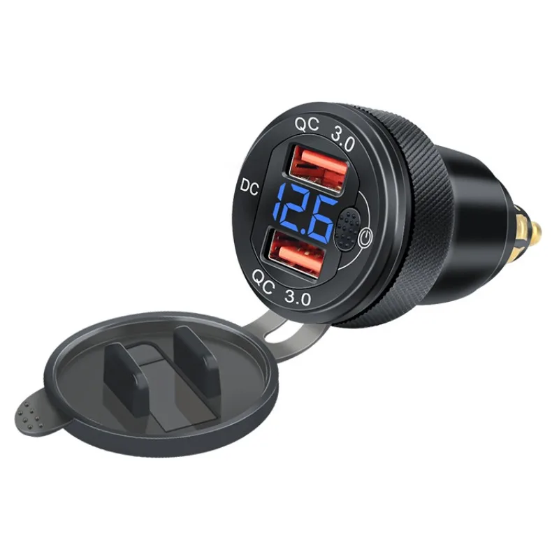 

Разъем DIN Hella к QC3.0 Quick Charge 3.0 USB-зарядное устройство, вольтметр, дисплей с переключателем включения-выключения для мотоцикла BMW Ducati Triumph