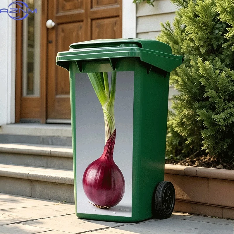 [2D Flat Printing] 1pc Trash Can Sticker  Purple Onion'S Vitality Animal Theme Design Wall Sticker Decor Wallpaper Self-Adhesi