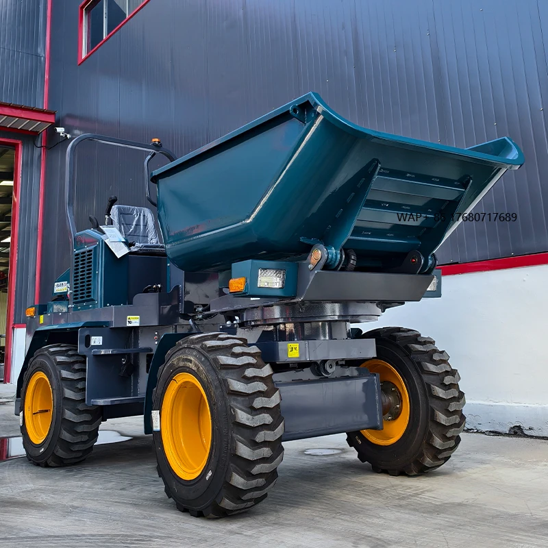Farm Loader Mini Wheels Dump Truck Fully Hydraulic Sit Operation Articulated with Engine Tractor Dumper