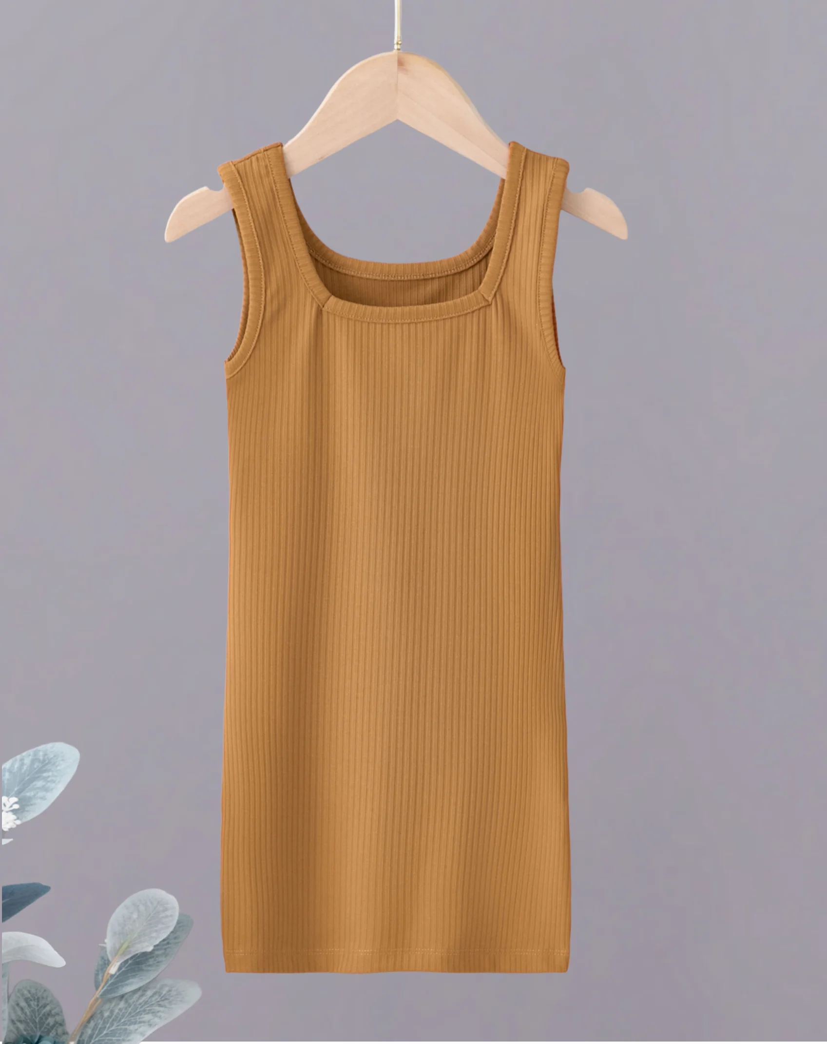 

Simple and comfortable children's sleeveless vest - soft ribbed fabric design