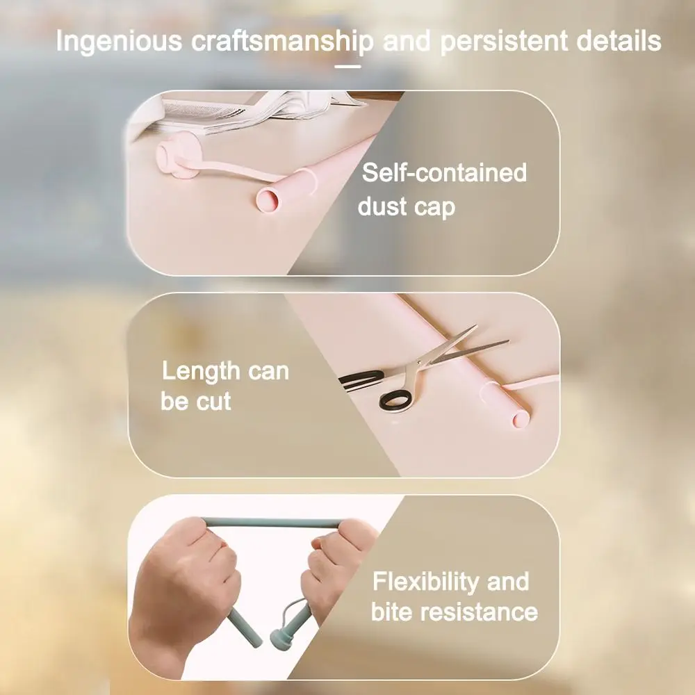 Reusable Silicone Straws With Straw Cover Large Diameter Straw Long Straw Water Bottle for 40 oz 30 oz Cup Tumbler
