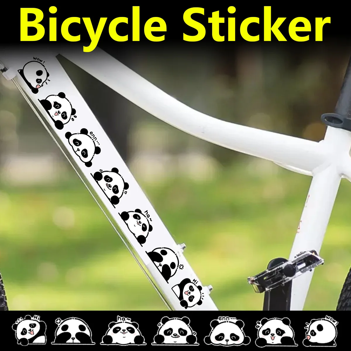 Cartoon Panda Fahrradaufkleber Mountainbike Helm Aufkleber Vinyl Reflektierend Wasserdicht Kratzfest Dekor Schutzzubehör