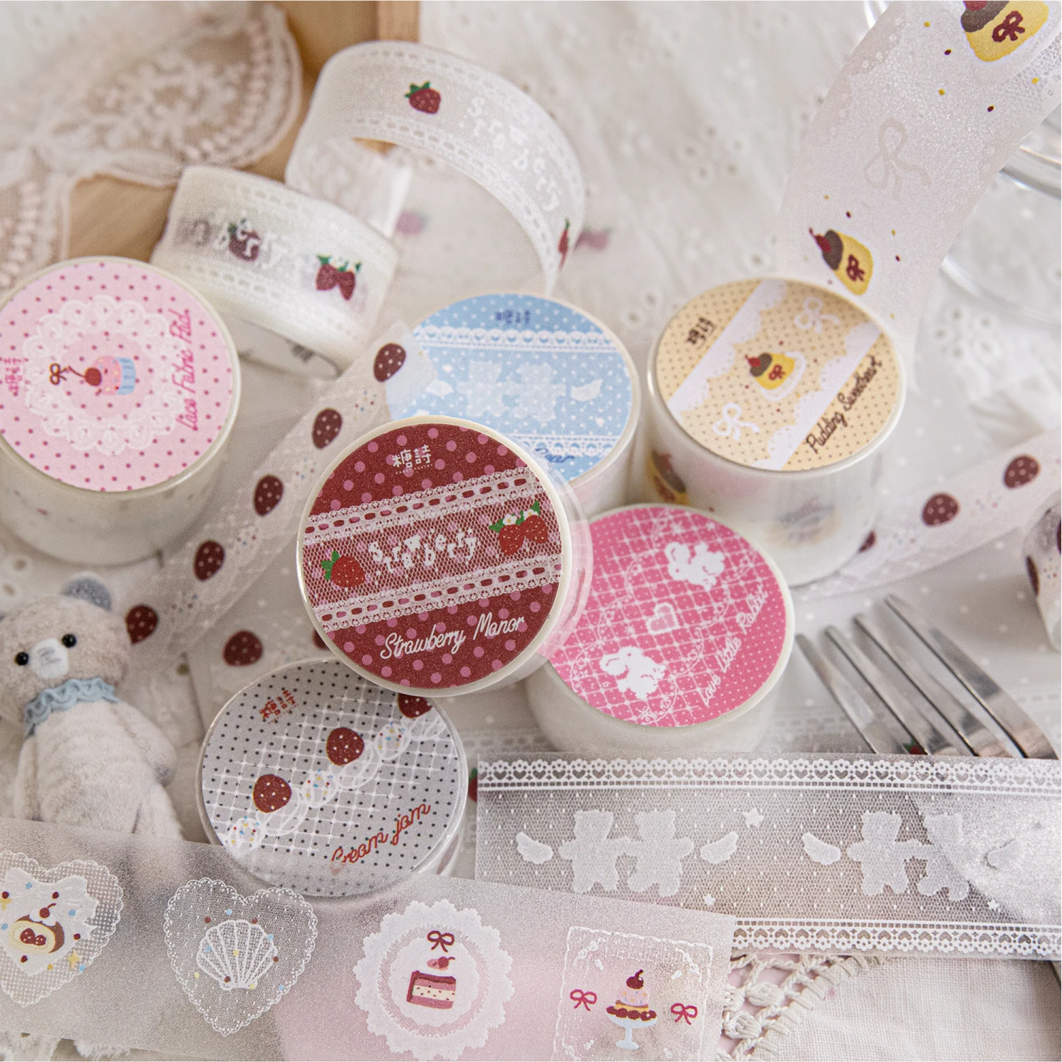 20/30mm*2m lace border PET Tape Set Floral Yard Stickers for Scrapbooking Journaling DIY Crafts and Art Supplies view 6