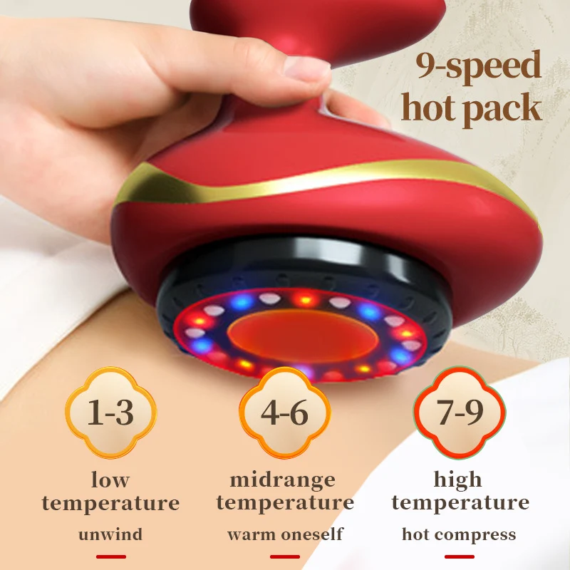 Portable intelligent electric scraping instrument whole body heating vacuum negative pressure cupping household massager